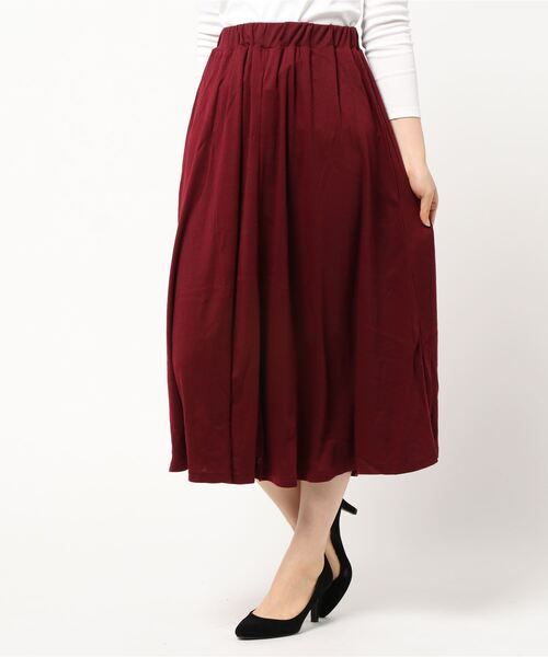 Coo+i（クーイ）の「ミモレ丈フレアスカート（スカート・レディース・チャコールグレー/ブラック/ネイビー/グレー/カーキ/ブルー/グリーン/マスタード/モカ/ワイン・FREE）」の19枚目の写真