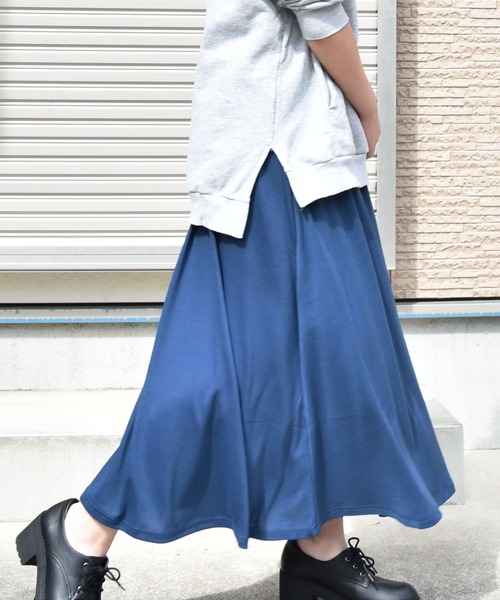 Coo+i（クーイ）の「ミモレ丈フレアスカート（スカート・レディース・チャコールグレー/ブラック/ネイビー/グレー/カーキ/ブルー/グリーン/マスタード/モカ/ワイン・FREE）」の15枚目の写真