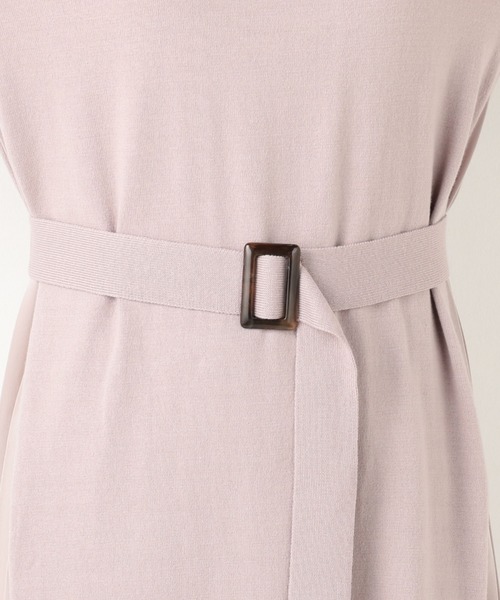archives(アルシーヴ)の「ベルト付サイドプリーツニットワンピース(ワンピース・レディース・グレー/グリーン系その他/ピンクベージュ・MEDIUM)」の11枚目の写真