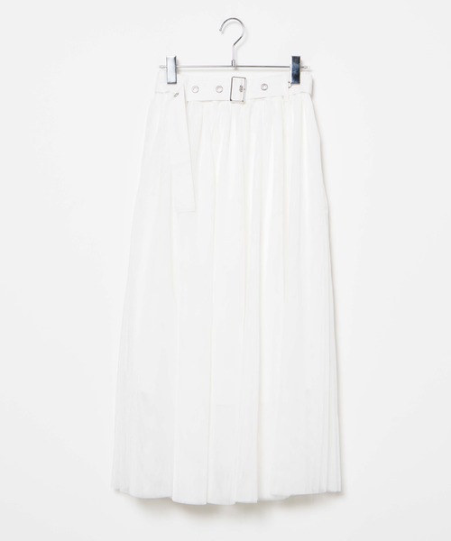 WEGO(ウィゴー)の「WEGO/ベルトチュールロングスカート(スカート・レディース・ブラック/ホワイト・FREE)」の10枚目の写真