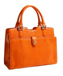 レディースのバッグ（オレンジ/橙色系・パイソン柄）ファッション通販