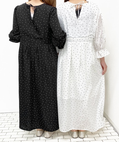 PairPair（ペアペア）の「ドットリボン2WAYワンピース（ワンピース・レディース・ブラック/オフホワイト・FREE）」の6枚目の写真