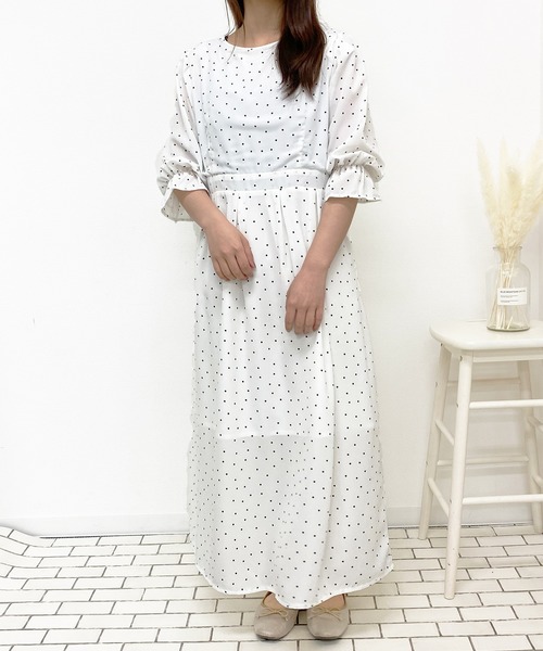 PairPair（ペアペア）の「ドットリボン2WAYワンピース（ワンピース・レディース・ブラック/オフホワイト・FREE）」の12枚目の写真