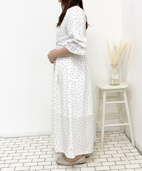 PairPair（ペアペア）の「ドットリボン2WAYワンピース（ワンピース・レディース・ブラック/オフホワイト・FREE）」の10枚目の写真