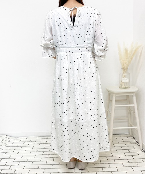 PairPair（ペアペア）の「ドットリボン2WAYワンピース（ワンピース・レディース・ブラック/オフホワイト・FREE）」の3枚目の写真