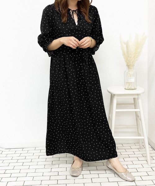 PairPair（ペアペア）の「ドットリボン2WAYワンピース（ワンピース・レディース・ブラック/オフホワイト・FREE）」の14枚目の写真