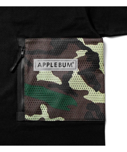 APPLEBUM（アップルバム）の「Mesh Side Pocket T-shirt（Tシャツ/カットソー・メンズ・ヘザーグレー/ブラック・MEDIUM/LARGE/X-LARGE/XX-LARGE/SMALL）」の4枚目の写真