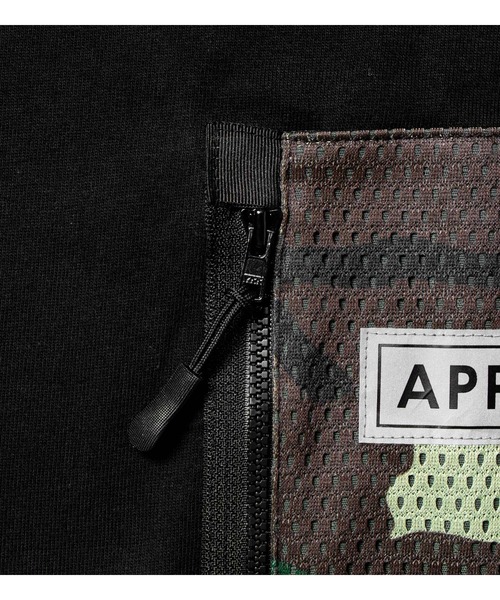 APPLEBUM（アップルバム）の「Mesh Side Pocket T-shirt（Tシャツ/カットソー・メンズ・ヘザーグレー/ブラック・MEDIUM/LARGE/X-LARGE/XX-LARGE/SMALL）」の5枚目の写真