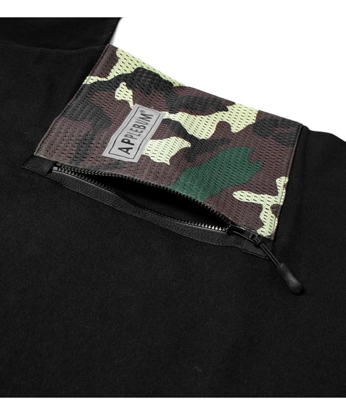 APPLEBUM（アップルバム）の「Mesh Side Pocket T-shirt（Tシャツ/カットソー・メンズ・ヘザーグレー/ブラック・MEDIUM/LARGE/X-LARGE/XX-LARGE/SMALL）」の6枚目の写真