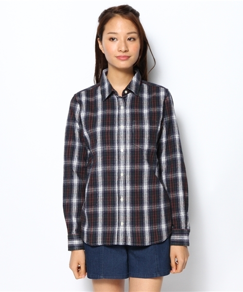 CIAOPANIC（チャオパニック）の「【Ciaopanic】ネルチェックシャツ（シャツ/ブラウス・レディース・レッド/イエロー/ネイビー/グリーン・FREE）」の5枚目の写真