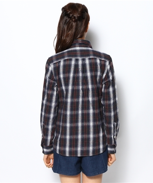 CIAOPANIC（チャオパニック）の「【Ciaopanic】ネルチェックシャツ（シャツ/ブラウス・レディース・レッド/イエロー/ネイビー/グリーン・FREE）」の7枚目の写真