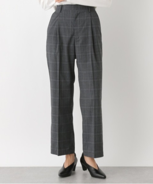 LEPSIM（レプシィム）の「ストレートチェックスラックスパンツ　892085（スラックス・レディース・チャコールグレー/ベージュ/グレー・SMALL/MEDIUM/LARGE）」の2枚目の写真