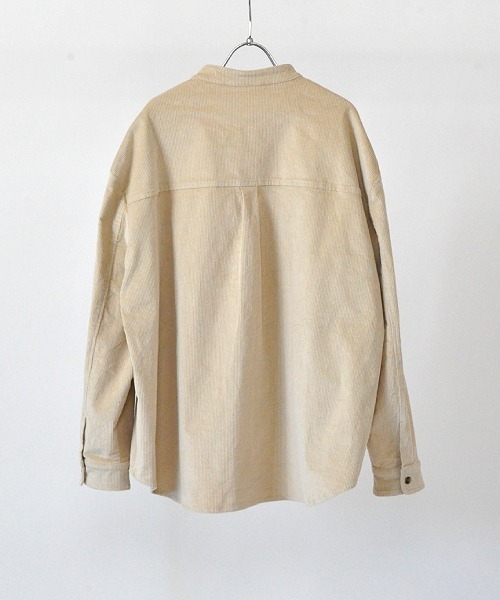 UP START（アップスタート）の「ストレッチコーデュロイバンドカラーロングスリーブシャツ（シャツ/ブラウス・メンズ・ベージュ/アイボリー/カーキ・MEDIUM/LARGE）」の10枚目の写真