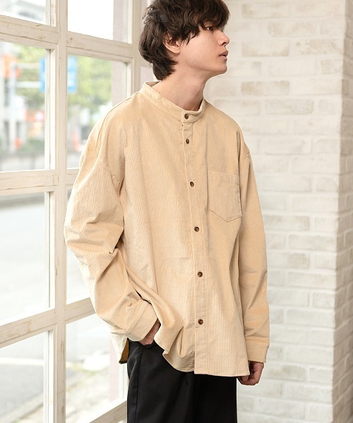 UP START（アップスタート）の「ストレッチコーデュロイバンドカラーロングスリーブシャツ（シャツ/ブラウス・メンズ・ベージュ/アイボリー/カーキ・MEDIUM/LARGE）」の22枚目の写真