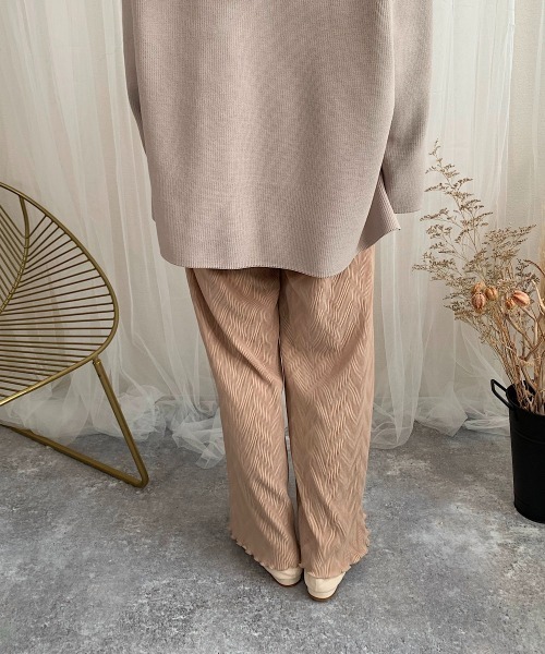 slowmelly（スローメリー）の「【WEARISTA てら】変形楊柳ワイドパンツ（その他パンツ・レディース・ベージュ/パープル/ピンクベージュ・FREE）」の5枚目の写真