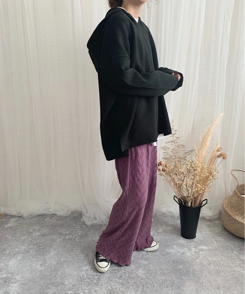 slowmelly（スローメリー）の「【WEARISTA てら】変形楊柳ワイドパンツ（その他パンツ・レディース・ベージュ/パープル/ピンクベージュ・FREE）」の12枚目の写真