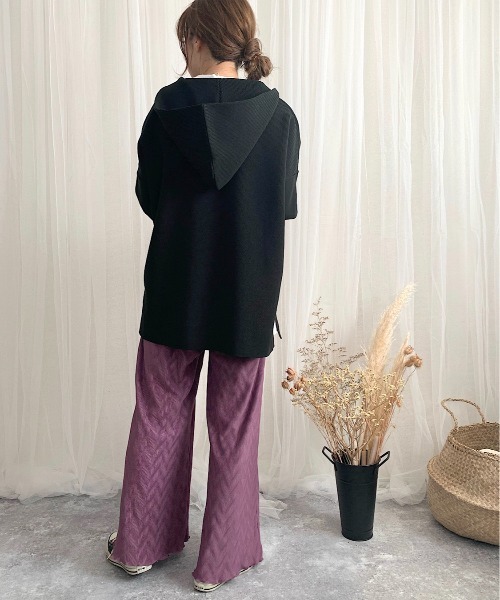 slowmelly（スローメリー）の「【WEARISTA てら】変形楊柳ワイドパンツ（その他パンツ・レディース・ベージュ/パープル/ピンクベージュ・FREE）」の13枚目の写真