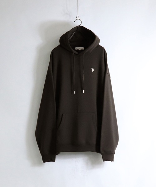 U.S. POLO ASSN.(ユーエスポロアッスン)の「【U.S. POLO ASSN.】別注 ワンポイント刺繍 ビッグシルエット プルオーバーパーカー(パーカー・メンズ・ブラック/ホワイト/オレンジ/グリーン/サックスブルー/ブラウン/ベージュ/ピンク/アイボリー/ミント・M/L)」の4枚目の写真