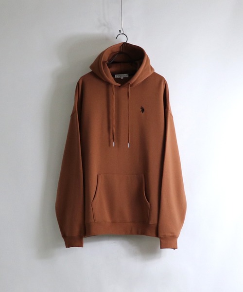 U.S. POLO ASSN.(ユーエスポロアッスン)の「【U.S. POLO ASSN.】別注 ワンポイント刺繍 ビッグシルエット プルオーバーパーカー(パーカー・メンズ・ブラック/ホワイト/オレンジ/グリーン/サックスブルー/ブラウン/ベージュ/ピンク/アイボリー/ミント・M/L)」の10枚目の写真