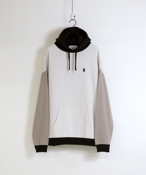 U.S. POLO ASSN.(ユーエスポロアッスン)の「【U.S. POLO ASSN.】別注 ワンポイント刺繍 ビッグシルエット プルオーバーパーカー(パーカー・メンズ・ブラック/ホワイト/オレンジ/グリーン/サックスブルー/ブラウン/ベージュ/ピンク/アイボリー/ミント・M/L)」の3枚目の写真