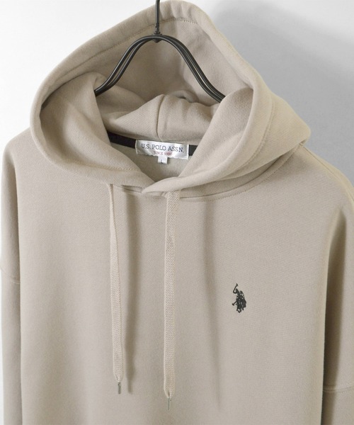U.S. POLO ASSN.(ユーエスポロアッスン)の「【U.S. POLO ASSN.】別注 ワンポイント刺繍 ビッグシルエット プルオーバーパーカー(パーカー・メンズ・ブラック/ホワイト/オレンジ/グリーン/サックスブルー/ブラウン/ベージュ/ピンク/アイボリー/ミント・M/L)」の14枚目の写真
