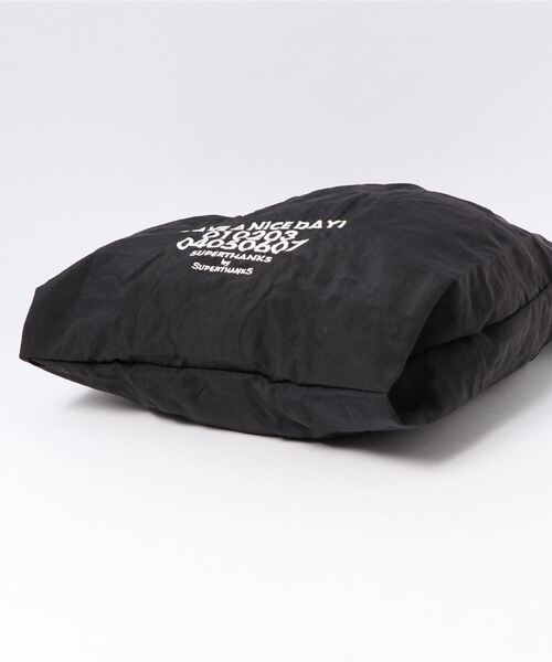 SUPERTHANKS（スーパーサンクス）の「/SUPERTHANKS/HAVE A NICE DAY! ECO BAG（エコバッグ/サブバッグ・レディース・ホワイト/ブラック・FREE）」の10枚目の写真