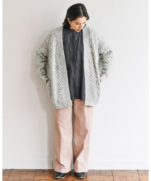 avecmoi（アヴェクモワ）の「【佐藤かなさんプロデュース】 アヴェクモワ　ケーブルカーディガン〈グレー杢〉（カーディガン/ボレロ・レディース・杢グレー・MEDIUM/LARGE/SMALL）」の7枚目の写真