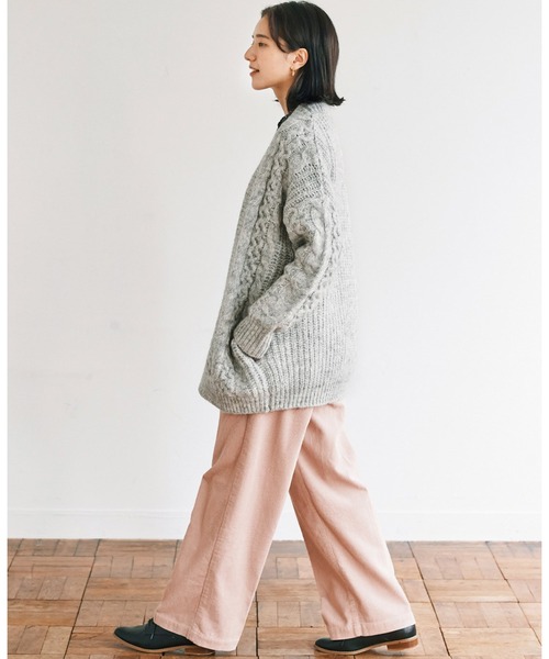 avecmoi（アヴェクモワ）の「【佐藤かなさんプロデュース】 アヴェクモワ　ケーブルカーディガン〈グレー杢〉（カーディガン/ボレロ・レディース・杢グレー・MEDIUM/LARGE/SMALL）」の8枚目の写真