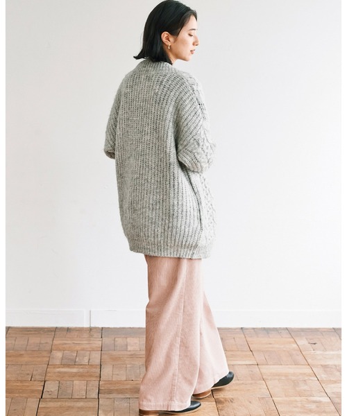 avecmoi（アヴェクモワ）の「【佐藤かなさんプロデュース】 アヴェクモワ　ケーブルカーディガン〈グレー杢〉（カーディガン/ボレロ・レディース・杢グレー・MEDIUM/LARGE/SMALL）」の9枚目の写真