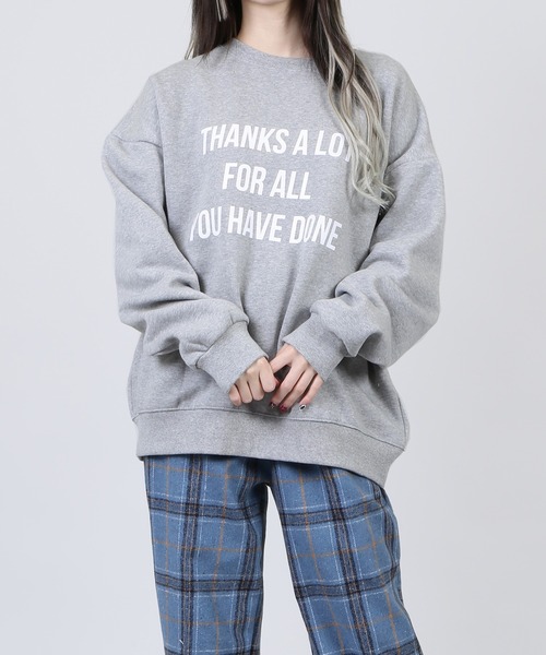 DING（ディング）の「WEGO/THANKSスウェット（スウェット・レディース・ブラック/グレー/ブルー・FREE）」の4枚目の写真