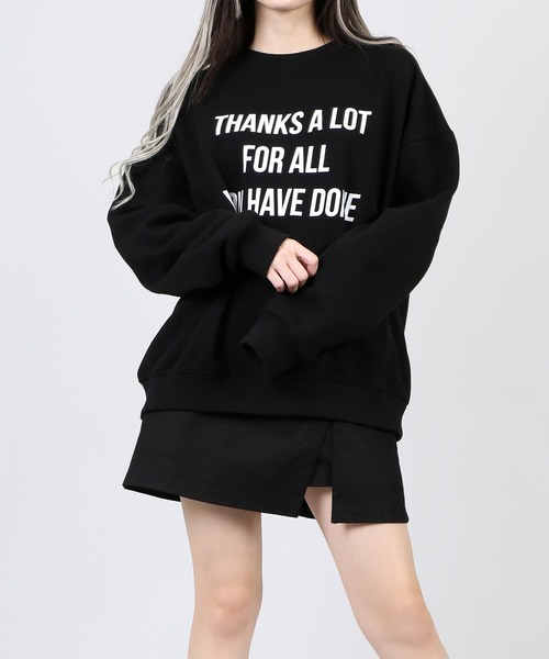 DING（ディング）の「WEGO/THANKSスウェット（スウェット・レディース・ブラック/グレー/ブルー・FREE）」の6枚目の写真