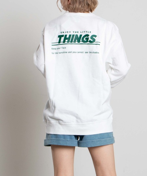 WEGO(ウィゴー)の「WEGO/THINGSプリントプルオーバー(スウェット・レディース・ブラック/ホワイト・MEDIUM/LARGE/X-LARGE)」の1枚目の写真