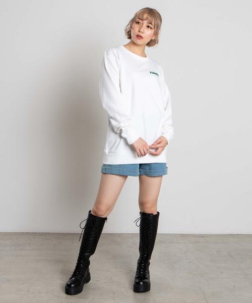 WEGO(ウィゴー)の「WEGO/THINGSプリントプルオーバー(スウェット・レディース・ブラック/ホワイト・MEDIUM/LARGE/X-LARGE)」の5枚目の写真