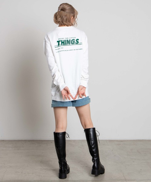 WEGO(ウィゴー)の「WEGO/THINGSプリントプルオーバー(スウェット・レディース・ブラック/ホワイト・MEDIUM/LARGE/X-LARGE)」の10枚目の写真