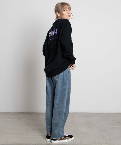 WEGO(ウィゴー)の「WEGO/THINGSプリントプルオーバー(スウェット・レディース・ブラック/ホワイト・MEDIUM/LARGE/X-LARGE)」の6枚目の写真