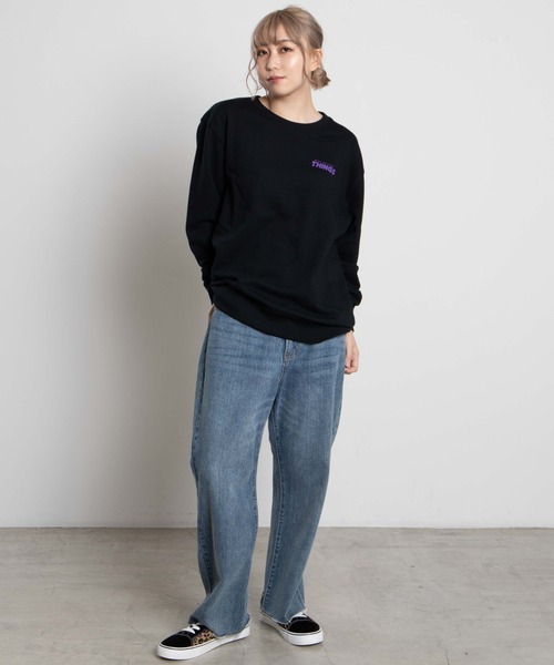 WEGO(ウィゴー)の「WEGO/THINGSプリントプルオーバー(スウェット・レディース・ブラック/ホワイト・MEDIUM/LARGE/X-LARGE)」の4枚目の写真