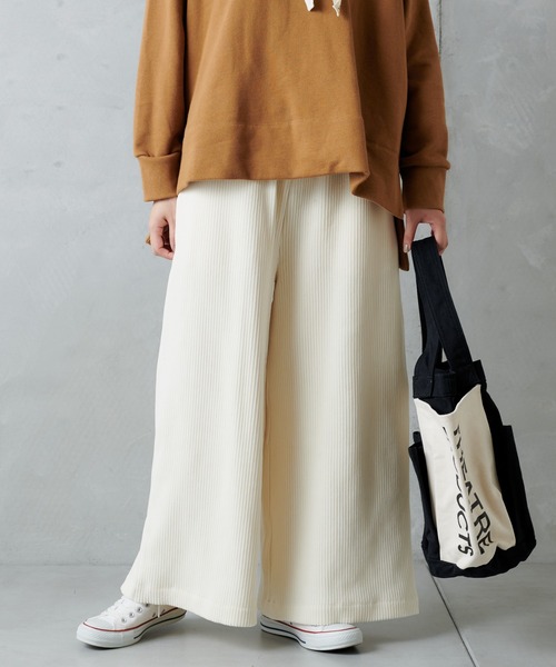 PUAL CE CIN（ピュアルセシン）の「カットコールワイドパンツ（その他パンツ・レディース・チャコールグレー/ブラック/ブラウン/アイボリー・FREE）」の2枚目の写真