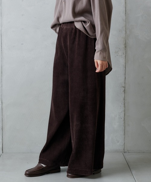 PUAL CE CIN（ピュアルセシン）の「カットコールワイドパンツ（その他パンツ・レディース・チャコールグレー/ブラック/ブラウン/アイボリー・FREE）」の10枚目の写真