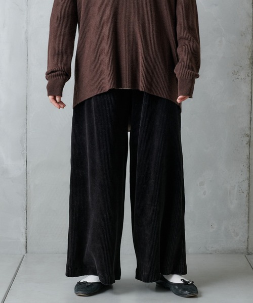PUAL CE CIN（ピュアルセシン）の「カットコールワイドパンツ（その他パンツ・レディース・チャコールグレー/ブラック/ブラウン/アイボリー・FREE）」の7枚目の写真