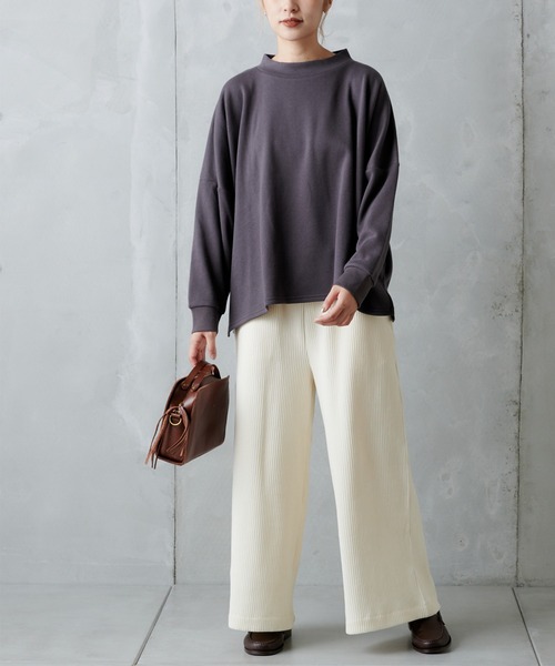 PUAL CE CIN（ピュアルセシン）の「カットコールワイドパンツ（その他パンツ・レディース・チャコールグレー/ブラック/ブラウン/アイボリー・FREE）」の5枚目の写真