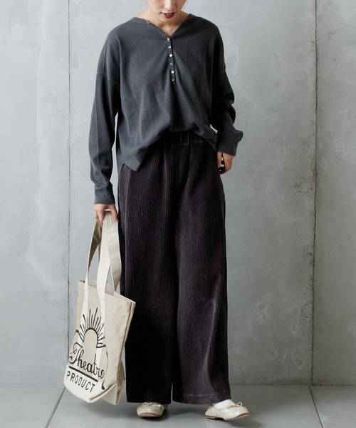 PUAL CE CIN（ピュアルセシン）の「カットコールワイドパンツ（その他パンツ・レディース・チャコールグレー/ブラック/ブラウン/アイボリー・FREE）」の16枚目の写真