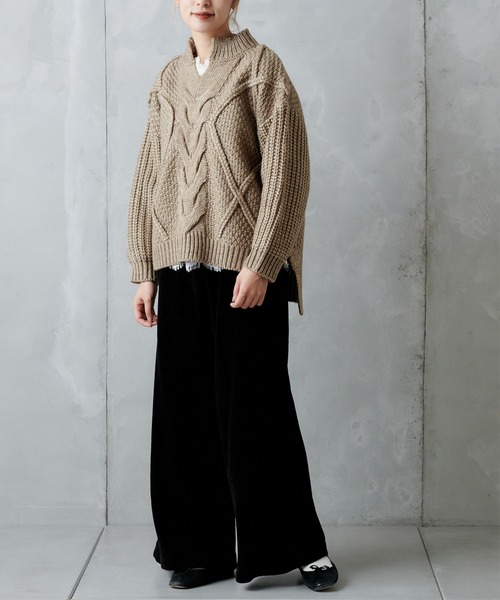 PUAL CE CIN（ピュアルセシン）の「カットコールワイドパンツ（その他パンツ・レディース・チャコールグレー/ブラック/ブラウン/アイボリー・FREE）」の17枚目の写真