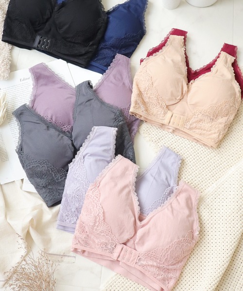 tu-hacci（ツーハッチ）の「【累計販売68万枚突破！脇肉をバストへ誘導】前ホックノンワイヤーナイトブラRelage-リラッジェ-（ナイトブラ・レディース・グレイッシュベージュ/スモークピンク/ワイン/パープル系その他/ピンク系その他/ラベンダー/ブラック/ネイビー/ダークパープル/ベージュ/チャコールグレー/カーキ/マスタード/ブラック系その他/ダークブルー/グレー系その他・SMALL/MEDIUM/LARGE/X-LARGE）」の20枚目の写真