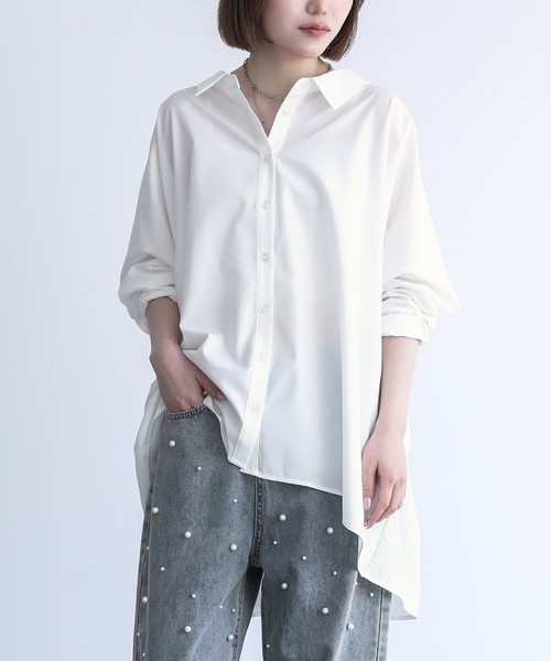 n'OrLABEL（ノアールレーベル）の「『ドルマンシルエットデザインシャツ』（シャツ/ブラウス・レディース・ブラック/モカ/オフホワイト/カーキ/ダークネイビー/ピンクベージュ・FREE）」の7枚目の写真