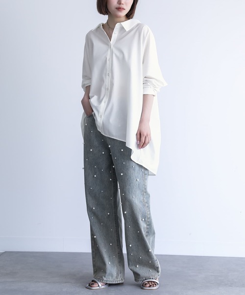 n'OrLABEL（ノアールレーベル）の「『ドルマンシルエットデザインシャツ』（シャツ/ブラウス・レディース・ブラック/モカ/オフホワイト/カーキ/ダークネイビー/ピンクベージュ・FREE）」の10枚目の写真