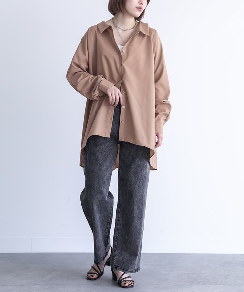 n'OrLABEL（ノアールレーベル）の「『ドルマンシルエットデザインシャツ』（シャツ/ブラウス・レディース・ブラック/モカ/オフホワイト/カーキ/ダークネイビー/ピンクベージュ・FREE）」の11枚目の写真