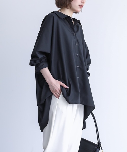 n'OrLABEL（ノアールレーベル）の「『ドルマンシルエットデザインシャツ』（シャツ/ブラウス・レディース・ブラック/モカ/オフホワイト/カーキ/ダークネイビー/ピンクベージュ・FREE）」の14枚目の写真