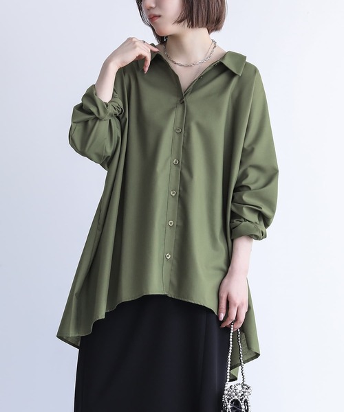 n'OrLABEL（ノアールレーベル）の「『ドルマンシルエットデザインシャツ』（シャツ/ブラウス・レディース・ブラック/モカ/オフホワイト/カーキ/ダークネイビー/ピンクベージュ・FREE）」の17枚目の写真