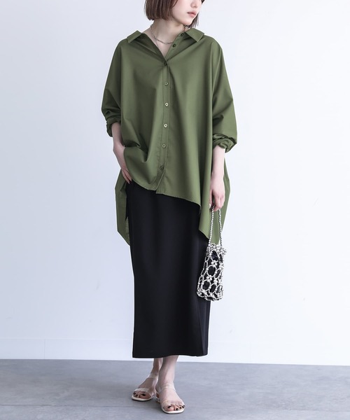 n'OrLABEL（ノアールレーベル）の「『ドルマンシルエットデザインシャツ』（シャツ/ブラウス・レディース・ブラック/モカ/オフホワイト/カーキ/ダークネイビー/ピンクベージュ・FREE）」の18枚目の写真