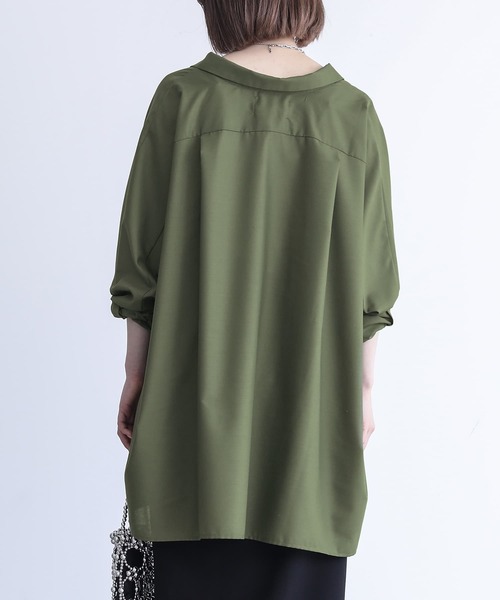 n'OrLABEL（ノアールレーベル）の「『ドルマンシルエットデザインシャツ』（シャツ/ブラウス・レディース・ブラック/モカ/オフホワイト/カーキ/ダークネイビー/ピンクベージュ・FREE）」の21枚目の写真